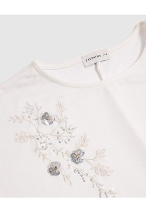 Camiseta  Para Mujer Manga Corta Cuello Redondo Color Blanco Marca Patprimo #14091455