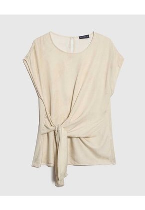 Blusa Estampada Con Anudado  Para Mujer Café Patprimo