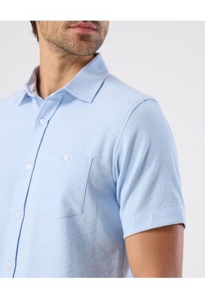 Camisa  Para Hombre Manga Corta Con Bolsillo Cuello B Color Azul Marca Patprimo #44017215