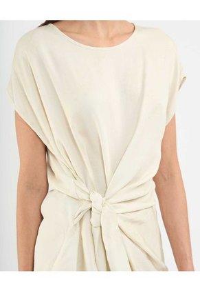 Blusa Estampada Con Anudado  Para Mujer Café Patprimo