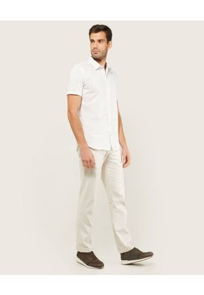 Camisa  Para Hombre Manga Corta Sin Bolsillo Color Blanco Marca Patprimo #44012610