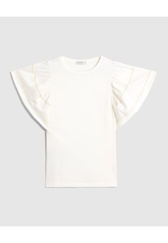 Camiseta  Para Mujer Manga Corta Cuello Redondo Color Blanco Marca Patprimo #30093881 Patprimo