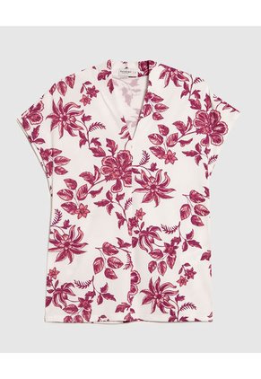 Camiseta Para Mujer Manga Corta Cuello V Color Rosa Marca Patprimo #30093660