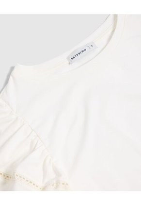 Camiseta  Para Mujer Manga Corta Cuello Redondo Color Blanco Marca Patprimo #30093881