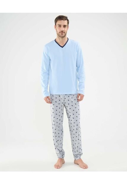 Pijama  Para Hombre M/L P/L Color Azul Marca Patprimo #44040221