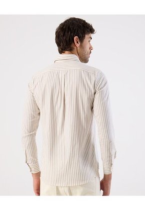 Camisa  Para Hombre Manga Larga Con Bolsillo Cuello C Color Crema Marca Patprimo #44017278