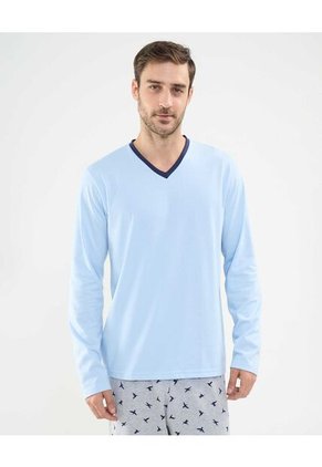 Pijama  Para Hombre M/L P/L Color Azul Marca Patprimo #44040221