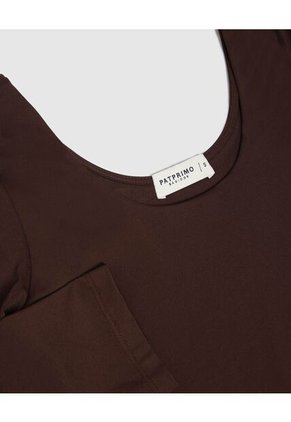 Camiseta Para Mujer Manga 3/4 Cuello Redondo Color Café Marca Patprimo #30093803