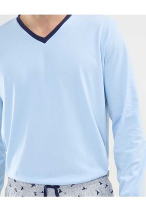 Pijama  Para Hombre M/L P/L Color Azul Marca Patprimo #44040221