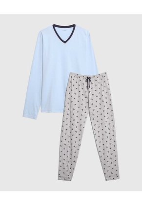 Pijama  Para Hombre M/L P/L Color Azul Marca Patprimo #44040221