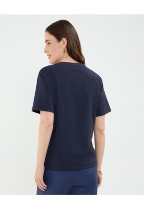 Camiseta Para Mujer Manga Corta Cuello Redondo Color Azul Marca Patprimo #30093736