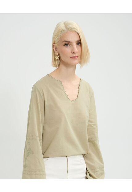 Blusa Manga Sisa  Para Mujer Verde Patprimo