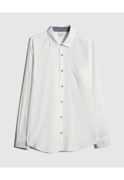 Camisa Para Hombre Manga Larga Con Bolsillo Color Crema Marca Patprimo #44013052