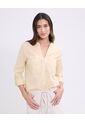 Blusa Manga Larga Unicolor   Para Mujer Amarillo Patprimo de Patprimo