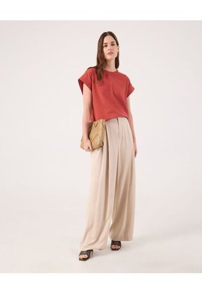 Camiseta Para Mujer Manga Corta Cuello Redondo Color Naranja Marca Patprimo #30093869