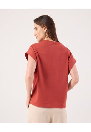 Camiseta Para Mujer Manga Corta Cuello Redondo Color Naranja Marca Patprimo #30093869