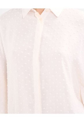Camisa Con Lunares En Tela  Para Mujer Beige Patprimo