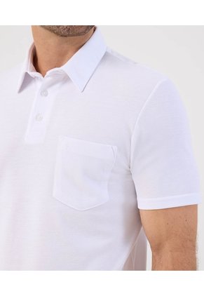Polo Con Bolsillo   Para Hombre Blanco Patprimo