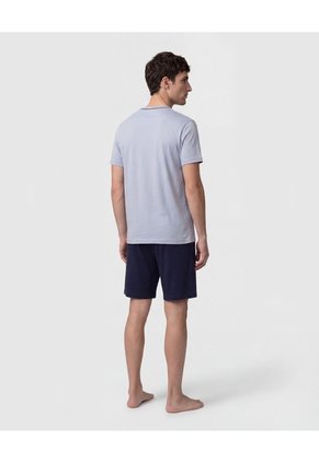 Conjunto De Pijama Unicolor Para Hombre Azul Patprimo