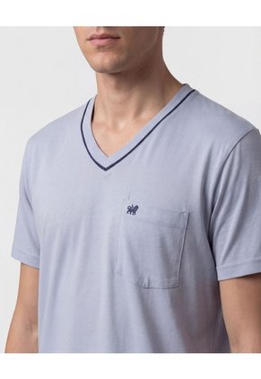 Conjunto De Pijama Unicolor Para Hombre Azul Patprimo