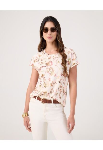 Blusa Para Mujer Manga Corta Color Crema Marca Patprimo #30123610