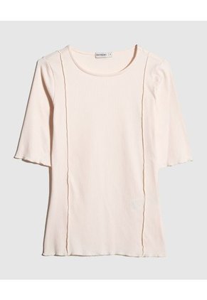 Camiseta Para Mujer Manga Corta Color Beige Marca Patprimo #30093582