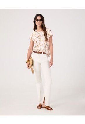 Blusa Para Mujer Manga Corta Color Crema Marca Patprimo #30123610