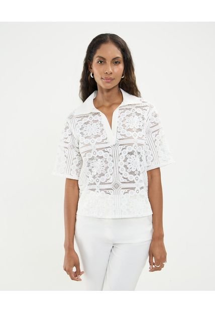 Polo Para Mujer Manga Corta Color Blanco Marca Patprimo #30110449