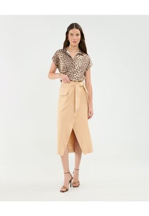 Blusa Para Mujer Manga Corta Color Café Marca Patprimo #30123492