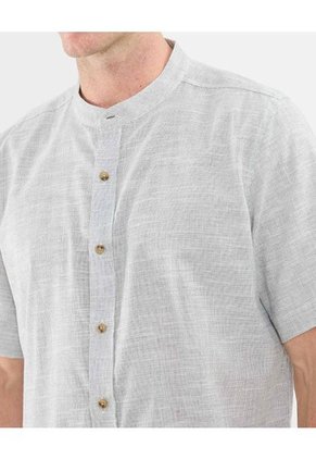Camisa Para Hombre Manga Corta Sin Bolsillo Cuello Neru Color Gris Marca Patprimo #44013132