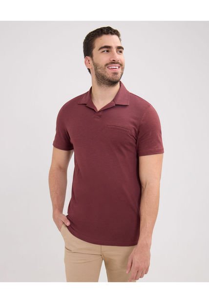 Polo Para Hombre Cuello Maquina Con Bolsillo Color Rojo  Marca Patprimo #44112647