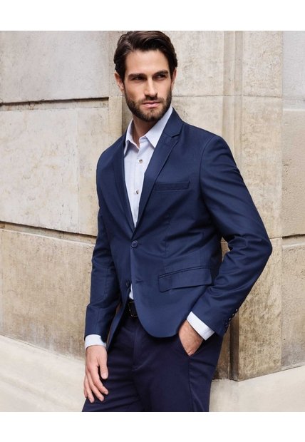 Blazer Estructurado Formal   Para Hombre Azul Patprimo