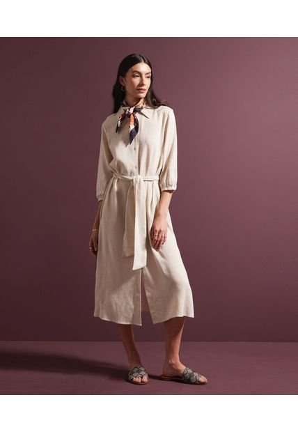 Vestido Manga 3/4 Mujer Patprimo Beige 30170850-10020