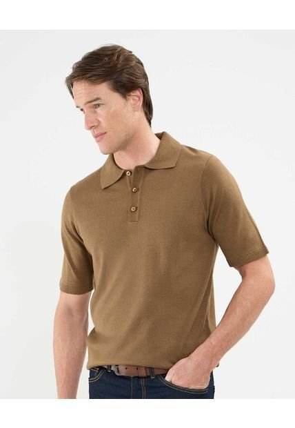 Polo Para Hombre Cuello Tejido Sin Bolsillo Color Café Marca Patprimo #44112769