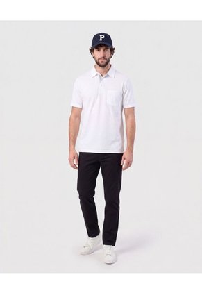 Polo Con Bolsillo De Parche Para Hombre  Para Hombre Blanco Patprimo