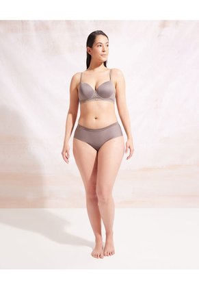 Brasier Copa Entera Unicolor Base En Encaje Para Mujer Café Patprimo