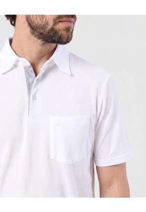 Polo Con Bolsillo De Parche Para Hombre  Para Hombre Blanco Patprimo