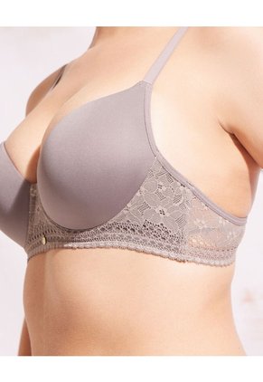Brasier Copa Entera Unicolor Base En Encaje Para Mujer Café Patprimo