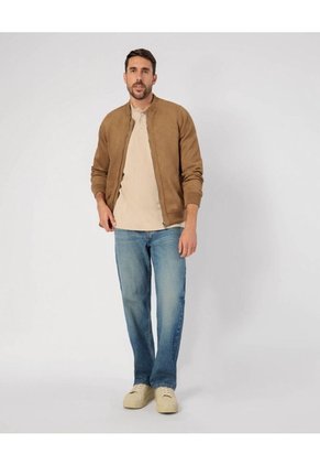 Polo Unicolor Cuello Mao   Para Hombre Beige Patprimo