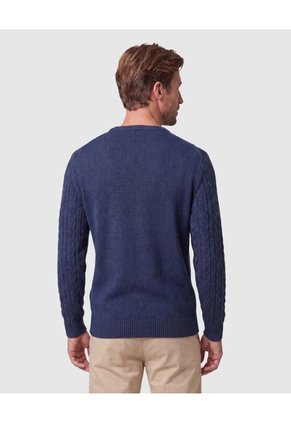 Saco De Punto Con Trenzas Para Hombre  Para Hombre Azul Patprimo