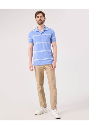 Polo A Rayas Con Bolsillo Para Hombre Azul Patprimo