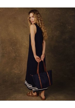 Vestido Midi Sin Mangas Para Mujer Para Mujer Negro Patprimo