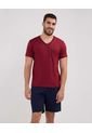 Pijama Para Hombre M/C P/C Color Rojo  Marca Patprimo #44040200 de Patprimo