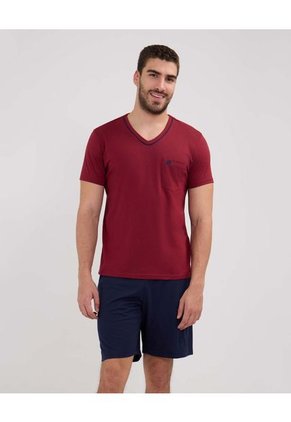 Pijama Para Hombre M/C P/C Color Rojo  Marca Patprimo #44040200