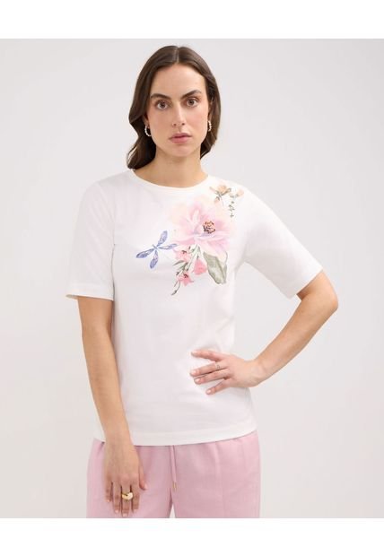 Camiseta Para Mujer Manga Corta Color Blanco Marca Patprimo #30093637