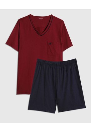 Pijama Para Hombre M/C P/C Color Rojo  Marca Patprimo #44040200