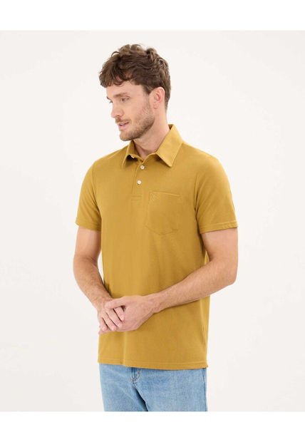 Polo Para Hombre Cuello Maquina Con Bolsillo Color Amarillo  Marca Patprimo #44112699