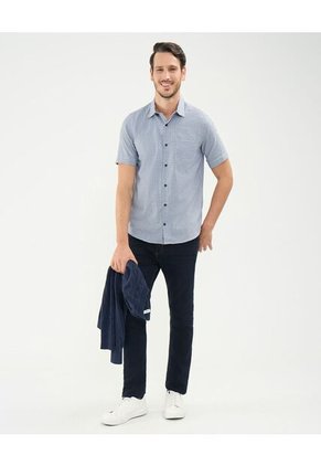 Camisa Para Hombre Manga Corta Con Bolsillo Color Gris Marca Patprimo #44013061