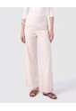 Pantalón De Bota Ancha Con Encaje Para Mujer  Para Mujer Crema Patprimo de Patprimo