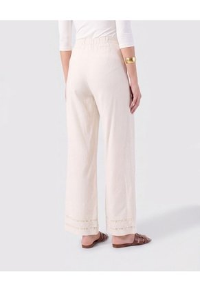 Pantalón De Bota Ancha Con Encaje Para Mujer Para Mujer Crema Patprimo